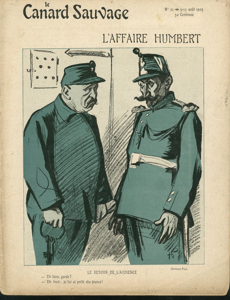 Illustration von Hermann-Paul (1864-1940) für das Cover von Le Canard Sauvage, Nr. 21 von Rene George Hermann Paul