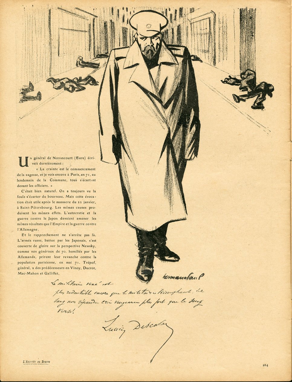 Die Butterplatte, Nummer 222, Satirisch in Farben von Rene George Hermann Paul