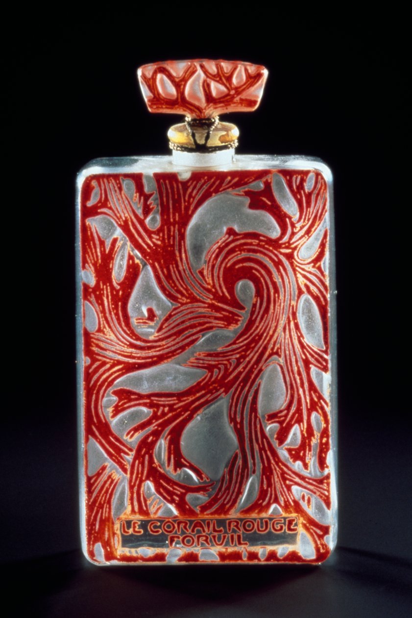 Glasflakon für das Parfüm Roter Koralle (Le Corail Rouge) von Forvil von Rene Jules Lalique