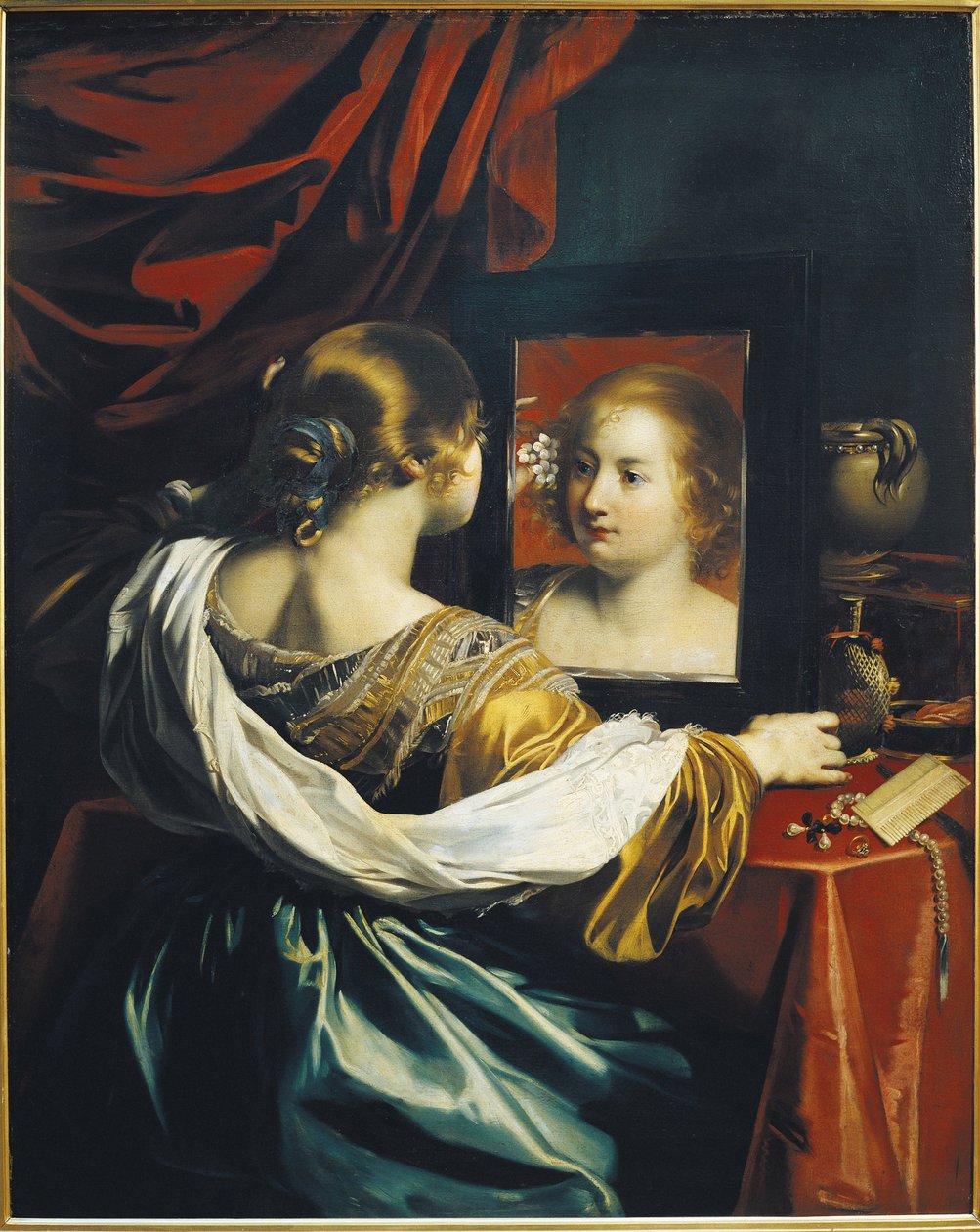 Eitelkeit oder junge Frau bei ihrer Toilette, ca. 1626 von Renieri