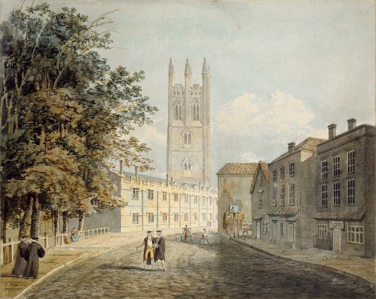 Magdalen College und das östliche Ende der High Street, Oxford von Rev Robert Nixon