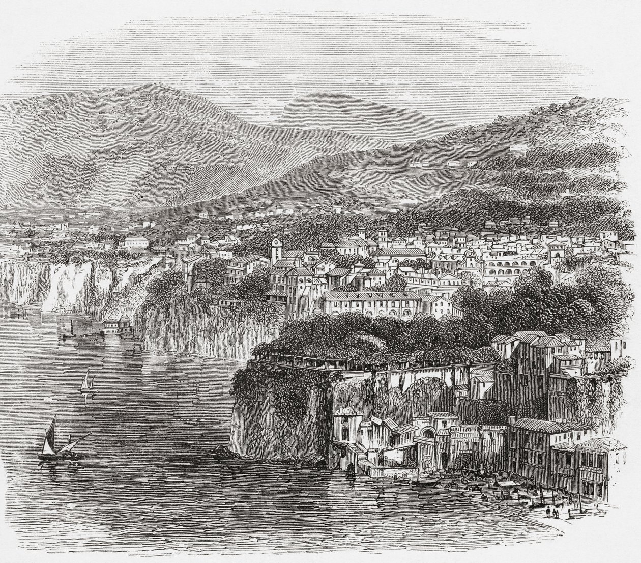 Blick auf Sorrent, Kampanien, Süditalien im späten 19. Jahrhundert. Aus Italienische Bilder von Rev. Samuel Manning, veröffentlicht um 1890. von Reverend Samuel Manning