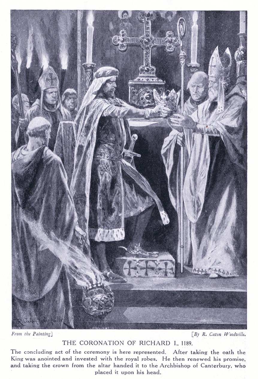 Die Krönung von Richard I., 1920er Jahre von Richard Caton Woodville junior
