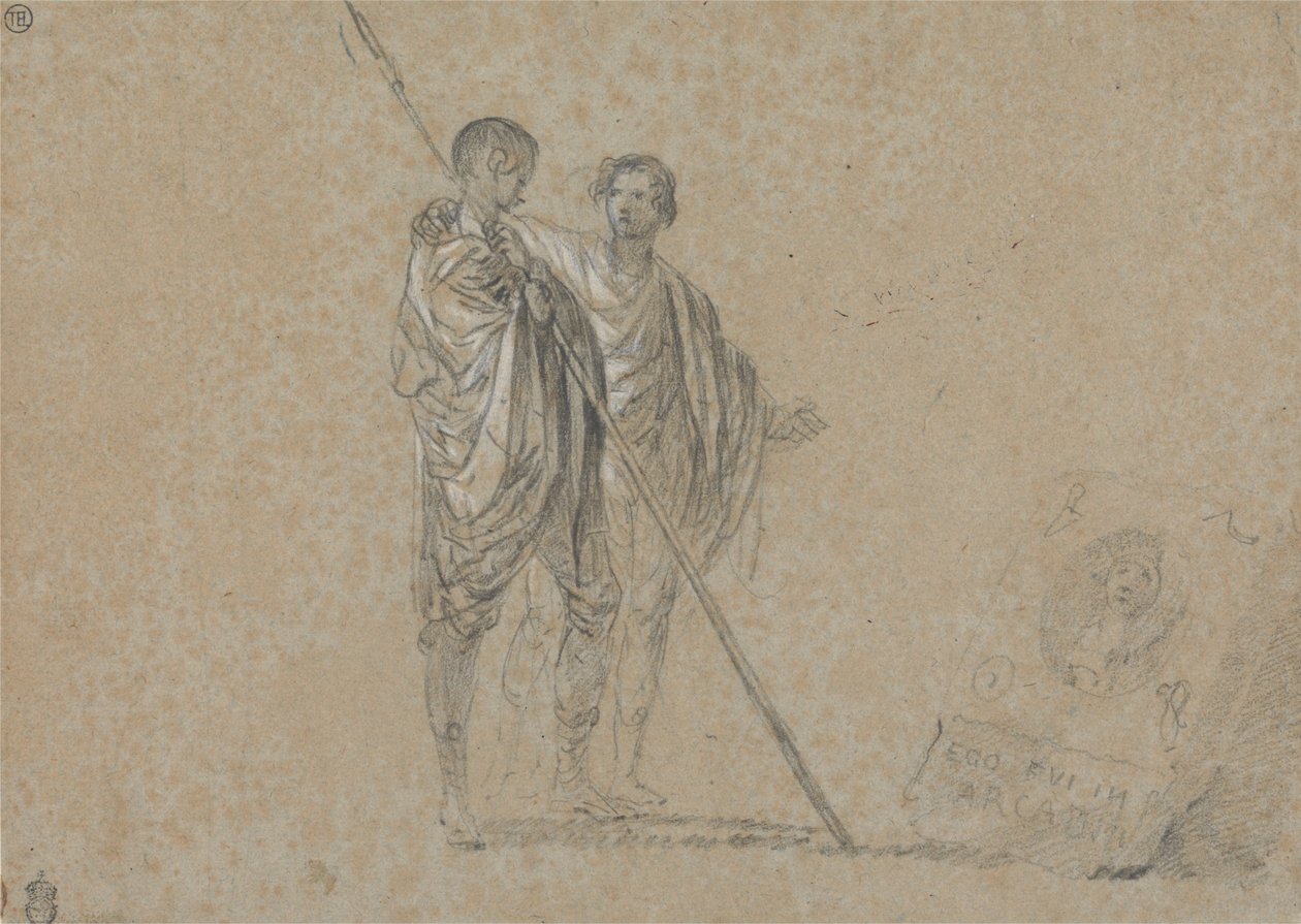 Studie von Figuren für eine Ansicht der Campagna von Richard Wilson