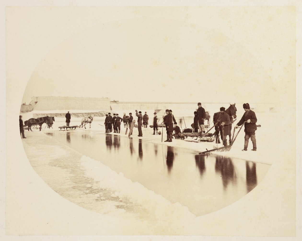 Eisschneiden auf dem St. Lawrence River von John Pardon