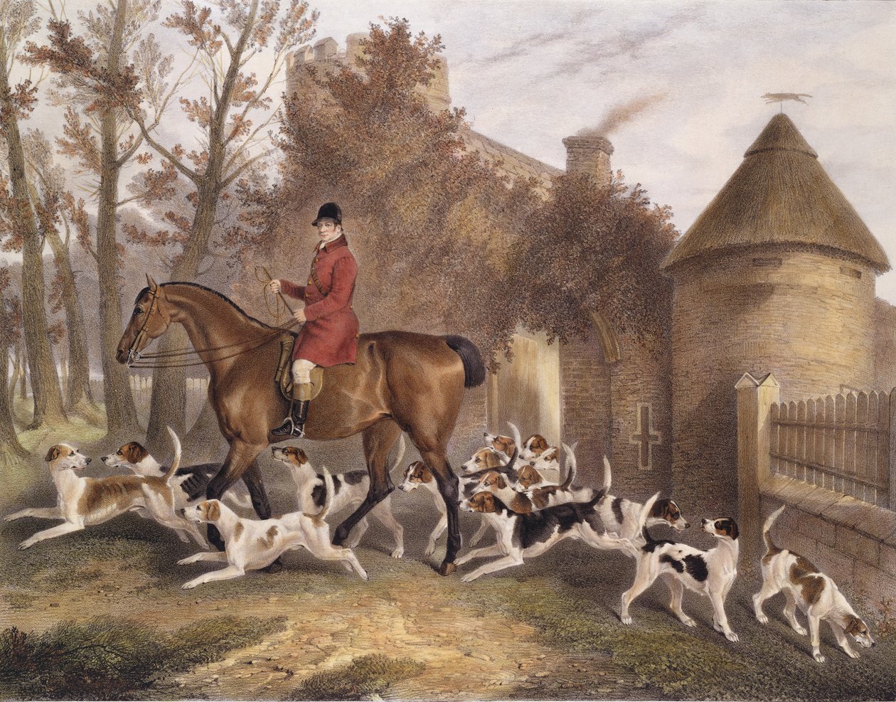 W. Sebright, Jäger der Milton Hounds, graviert von J.W. Giles, 1839 von Richard Barrett Davis