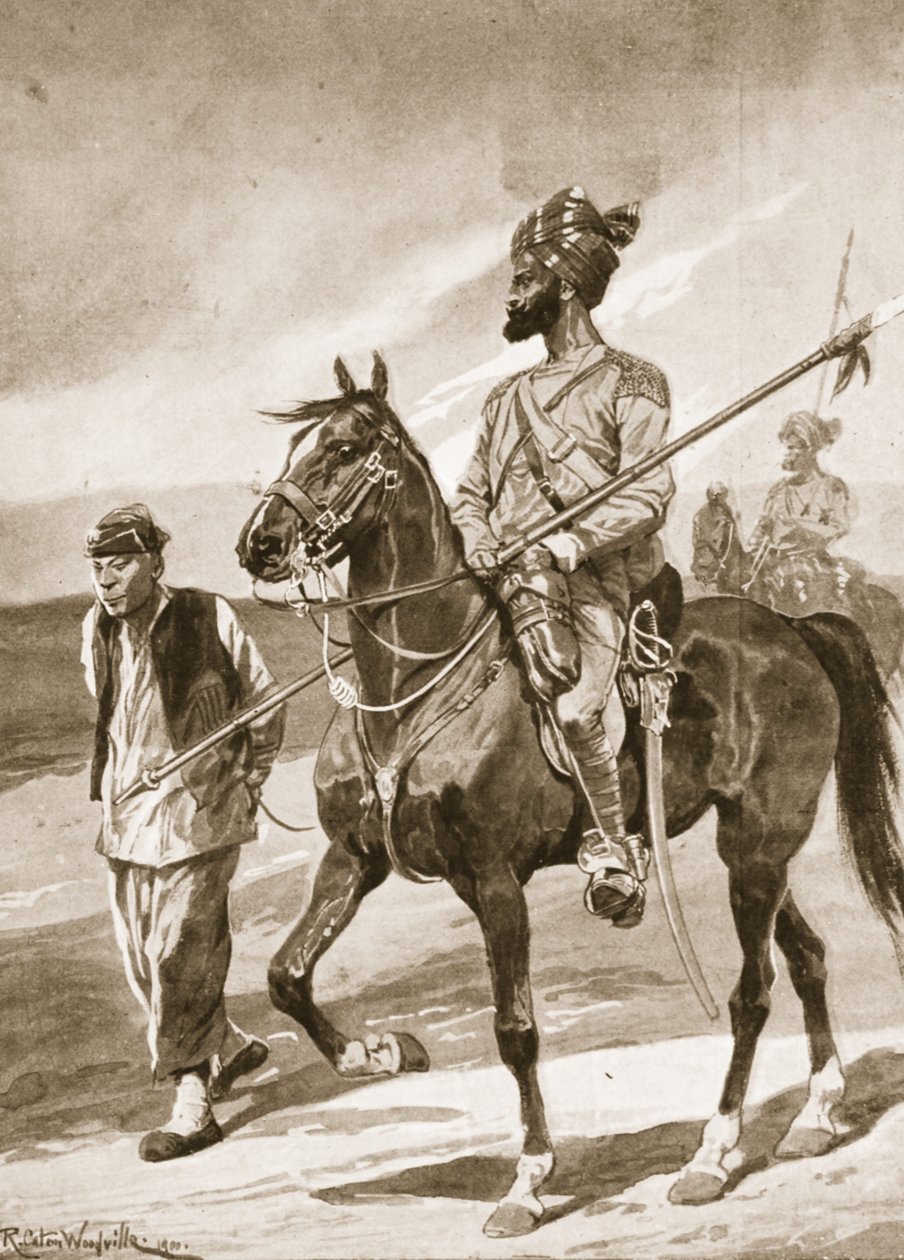 Ein Bengalischer Lanzenreiter und sein Boxer-Gefangener, Illustration aus 