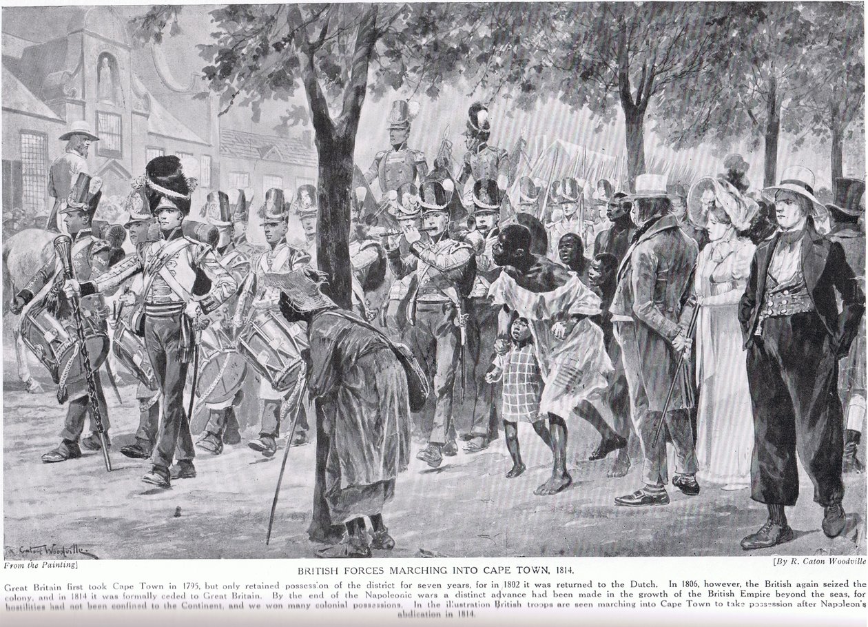 Britische Truppen marschieren in Kapstadt ein, Illustration aus 