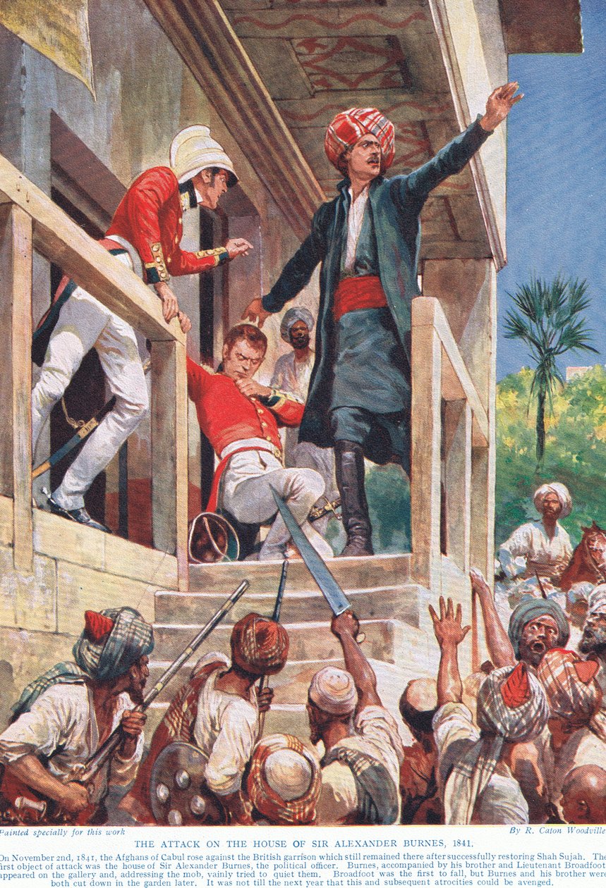 Der Angriff auf das Haus von Sir Alexander Burnes, ca. 1910 von Richard Caton Woodville
