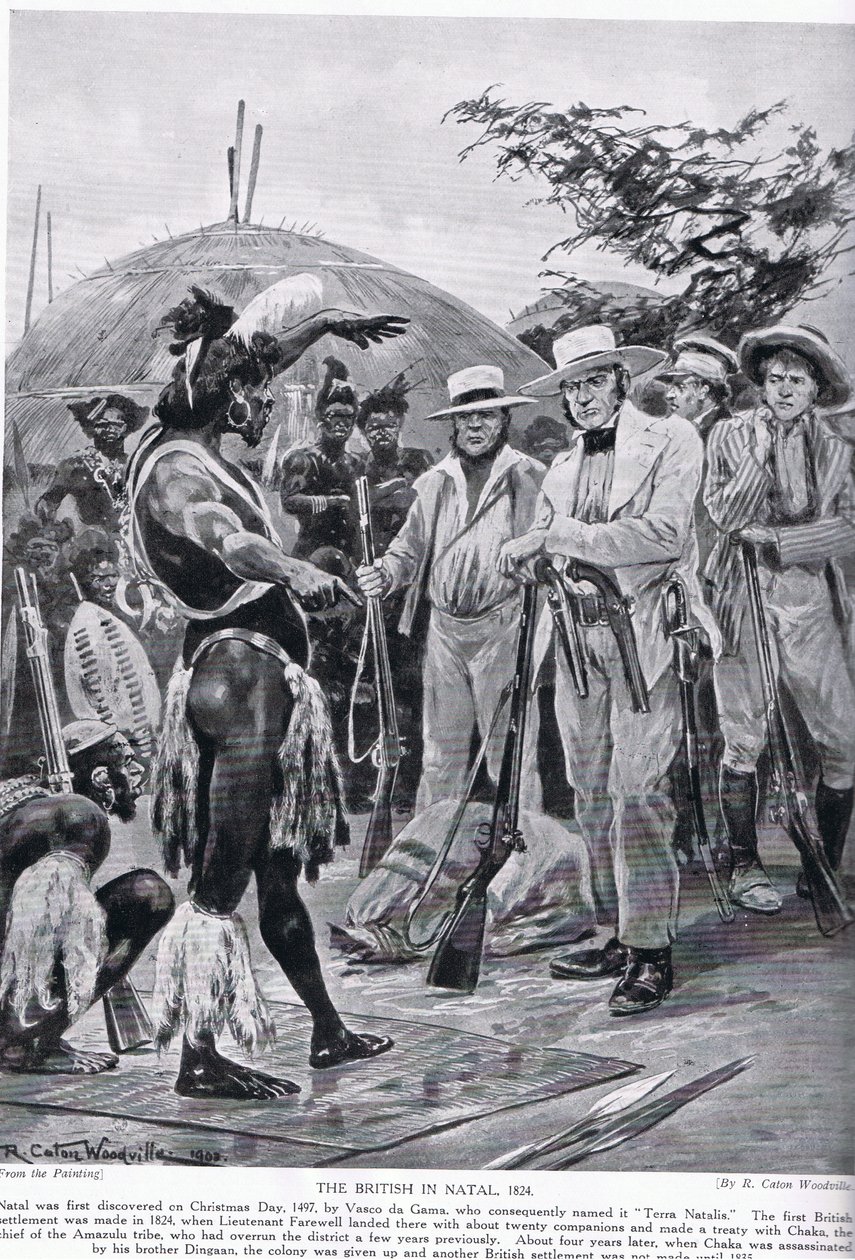 Die Briten in Natal im Jahr 1824, Illustration aus 