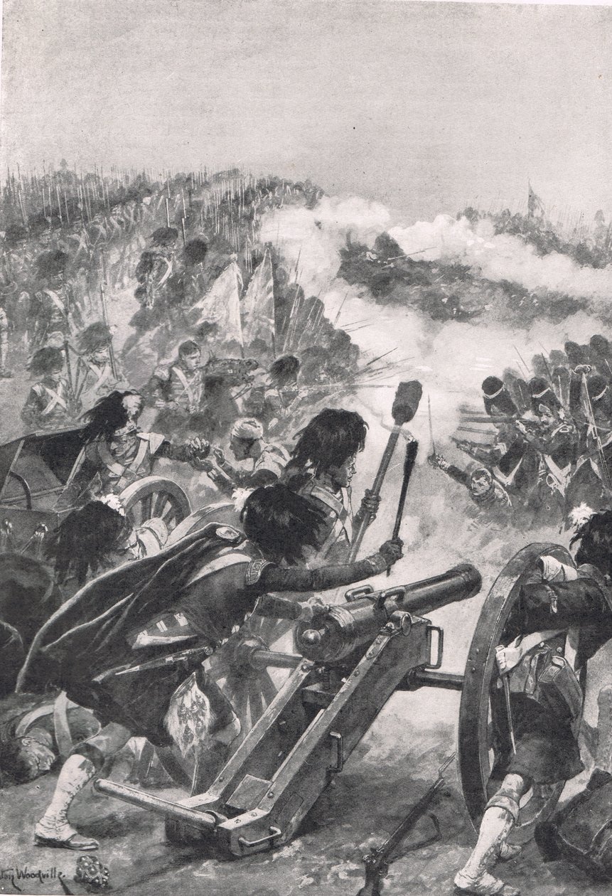 Die Highlander richten die erbeuteten französischen Kanonen auf die Bataillone von Brennier, Illustration aus 