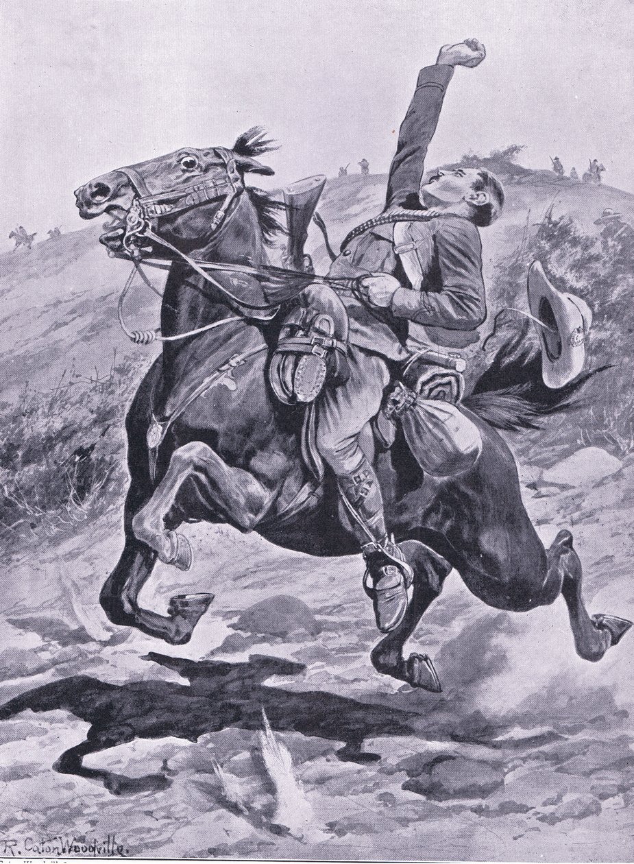 Der letzte Ritt des Yeoman, Illustration aus After Pretoria: The Guerilla War, 1902 von Richard Caton Woodville