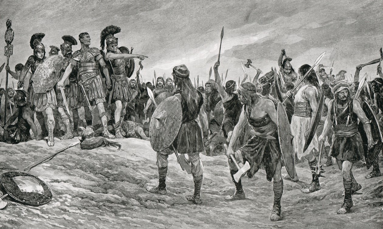 Vespasian von seinem Sohn Titus gerettet, Illustration aus 