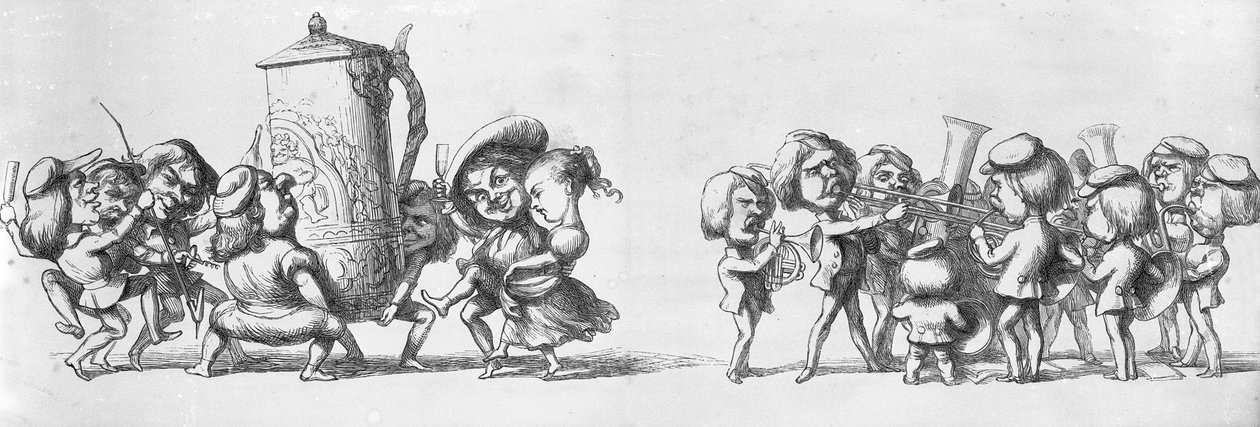 Kapellen spielen für Besucher der Großen Ausstellung, 1851 von Richard Doyle