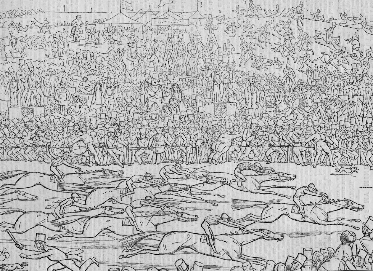 Sitten und Gebräuche der Engländer Neue Serie Nr. 8: Derby-Tag 1849 von Richard Doyle