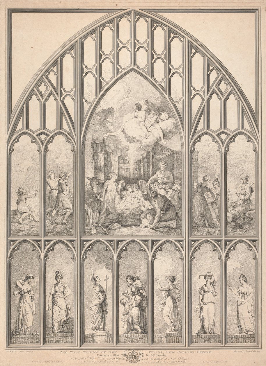 Das Westfenster der Kapelle, New College Oxford von Richard Earlom