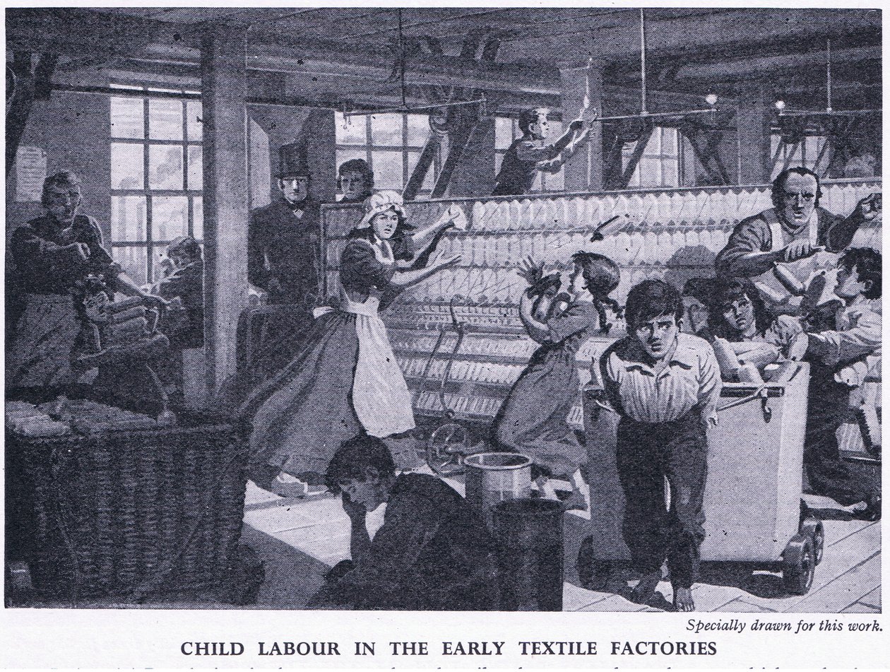 Kinderarbeit in den frühen Textilfabriken, ca. 1950 von Richard Henry Brock