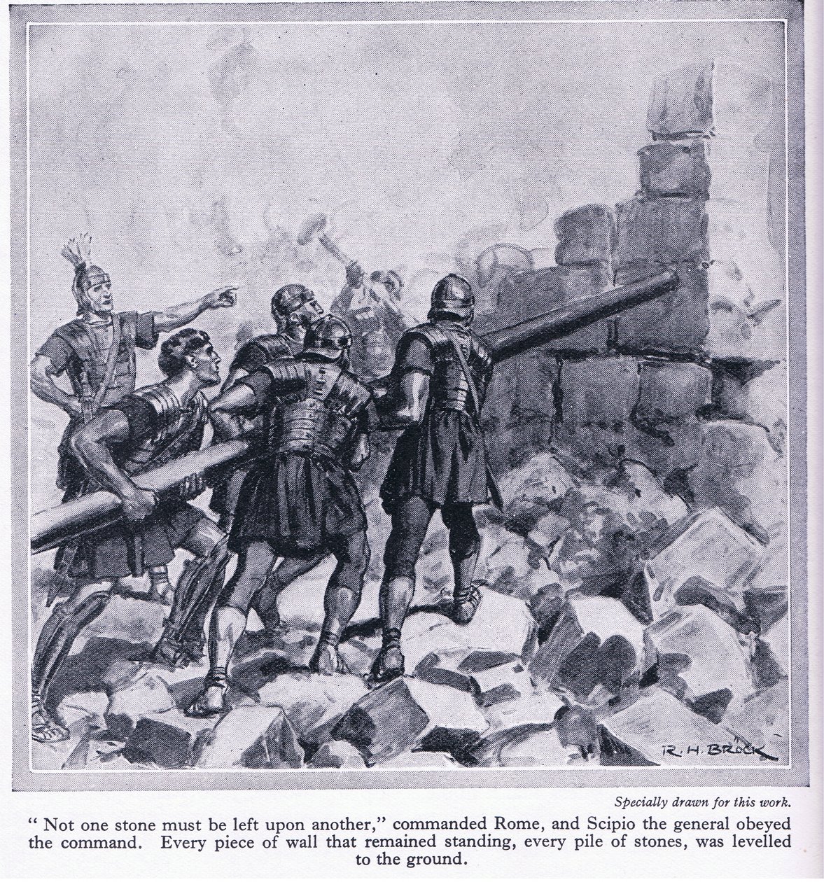 Die Zerstörung Karthagos durch die Römer, ca. 1950 von Richard Henry Brock