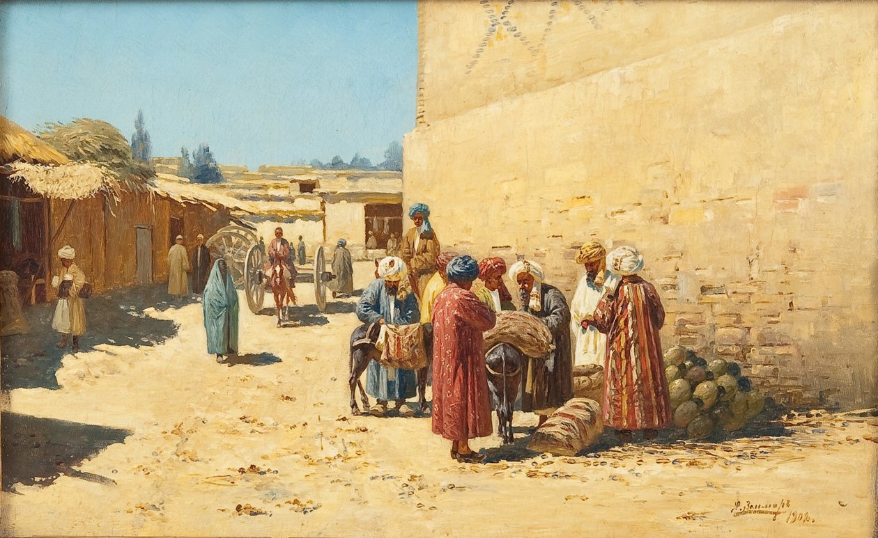 Straßenverkauf in Zentralasien, 1902 von Richard Karl Sommer