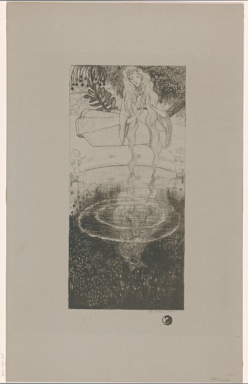 Mélisande betrachtet ihren ins Wasser gefallenen Ring von Richard Nicolaüs Roland Holst (signed by artist)