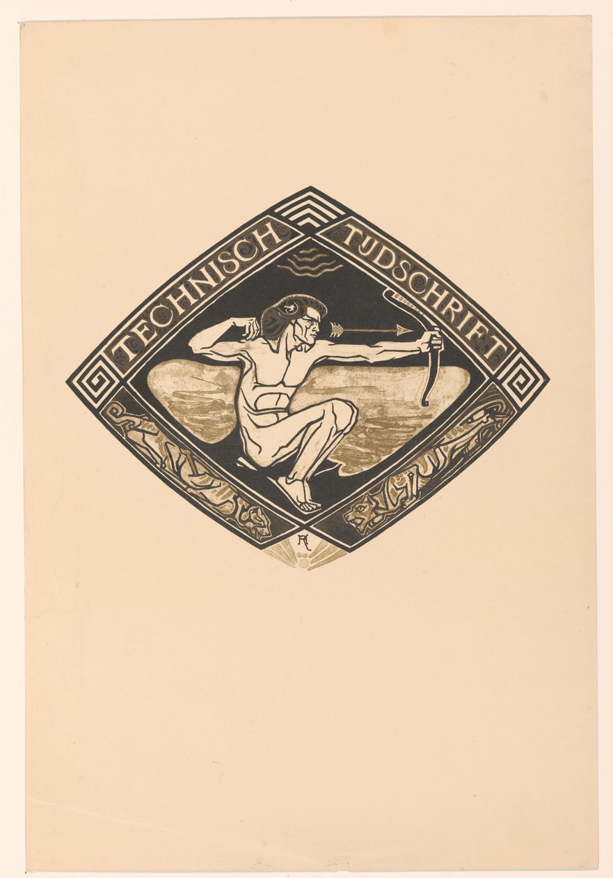 Umschlagentwurf für: Technisch Tijdschrift, 1914 von Richard Nicolaüs Roland Holst