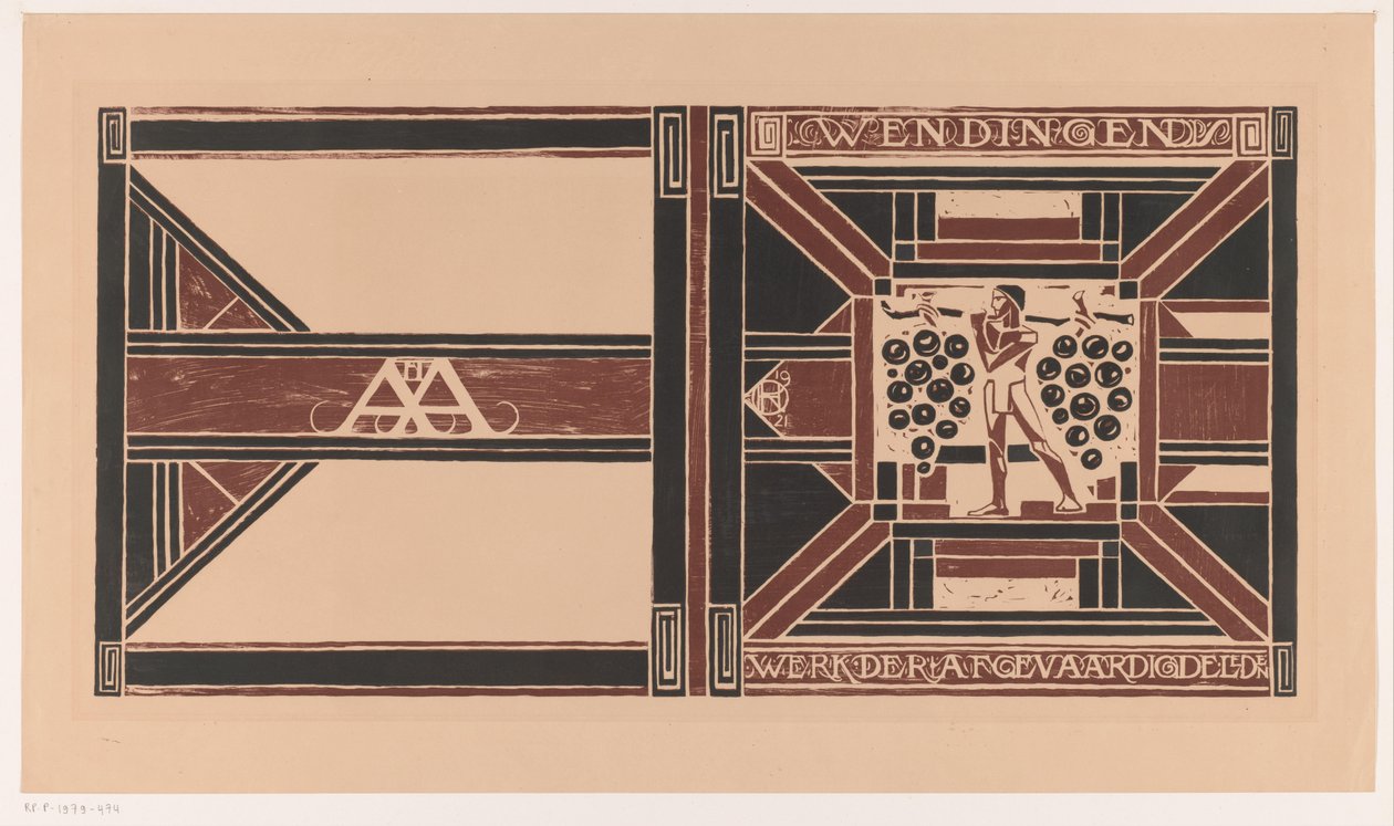 Umschlagentwurf für: Wendingen, 1921 von Richard Nicolaüs Roland Holst