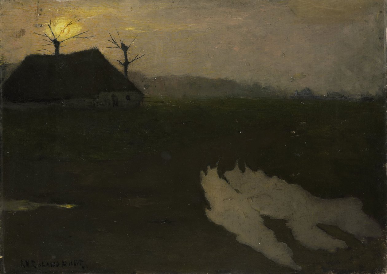 Landschaft im Mondlicht von Richard Nicolaus Holst Roland