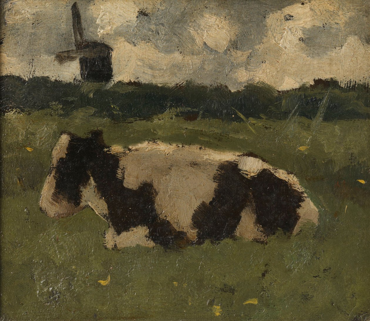 Ruhende Kuh mit Mühle von Richard Nicolaus Holst Roland