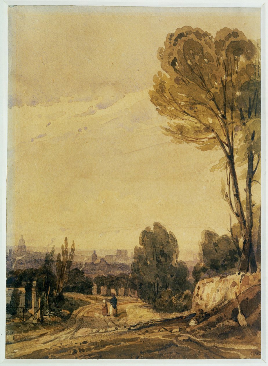 Paris vom Friedhof Père Lachaise aus gesehen von Richard Parkes Bonington