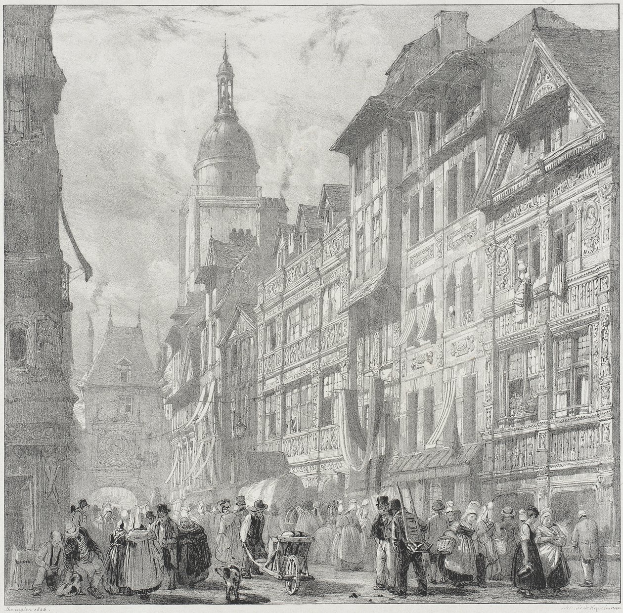 Rue du Gros Horloge, Rouen von Richard Parkes Bonington