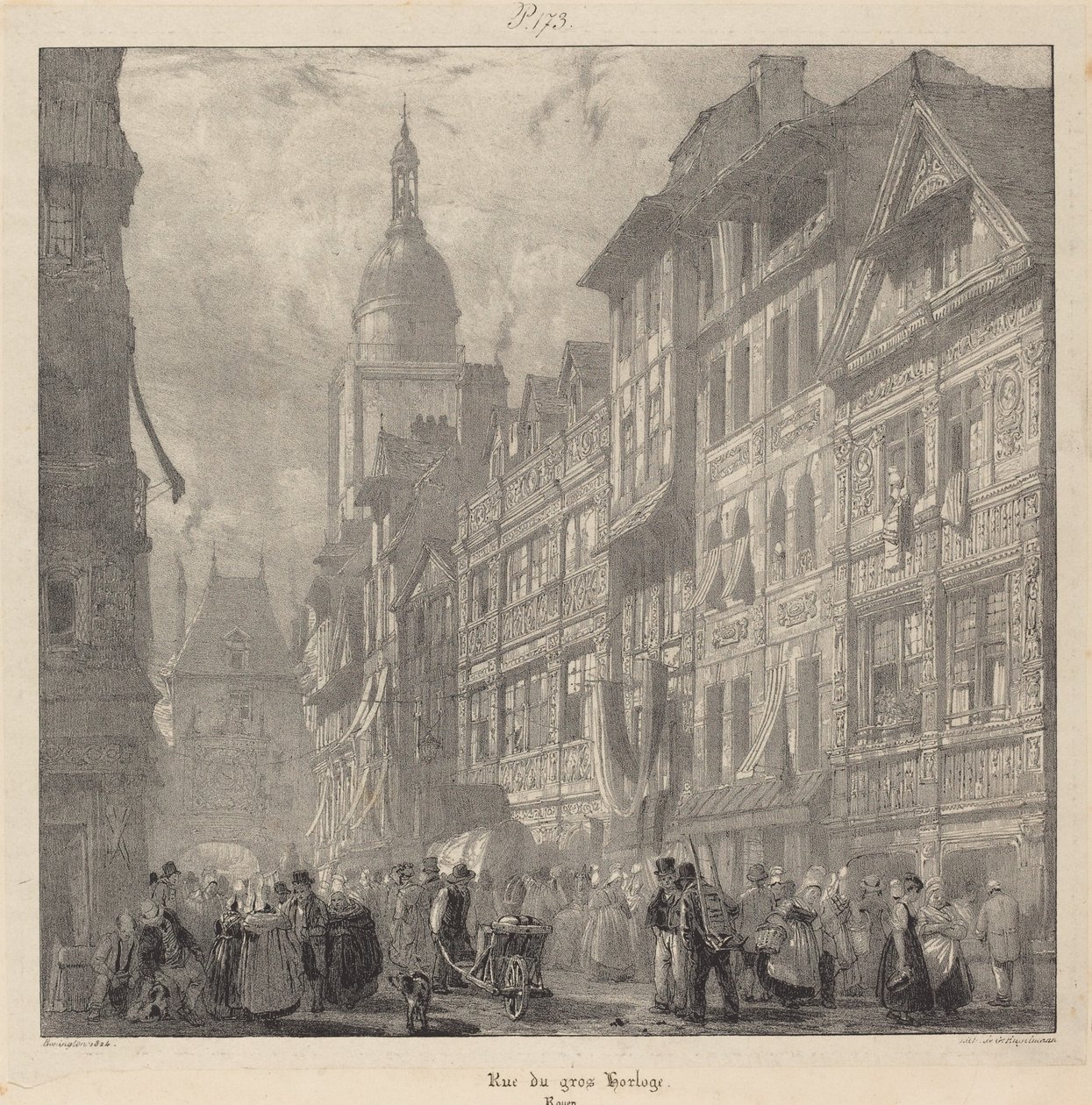 Rue du Gros-Horloge, Rouen von Richard Parkes Bonington