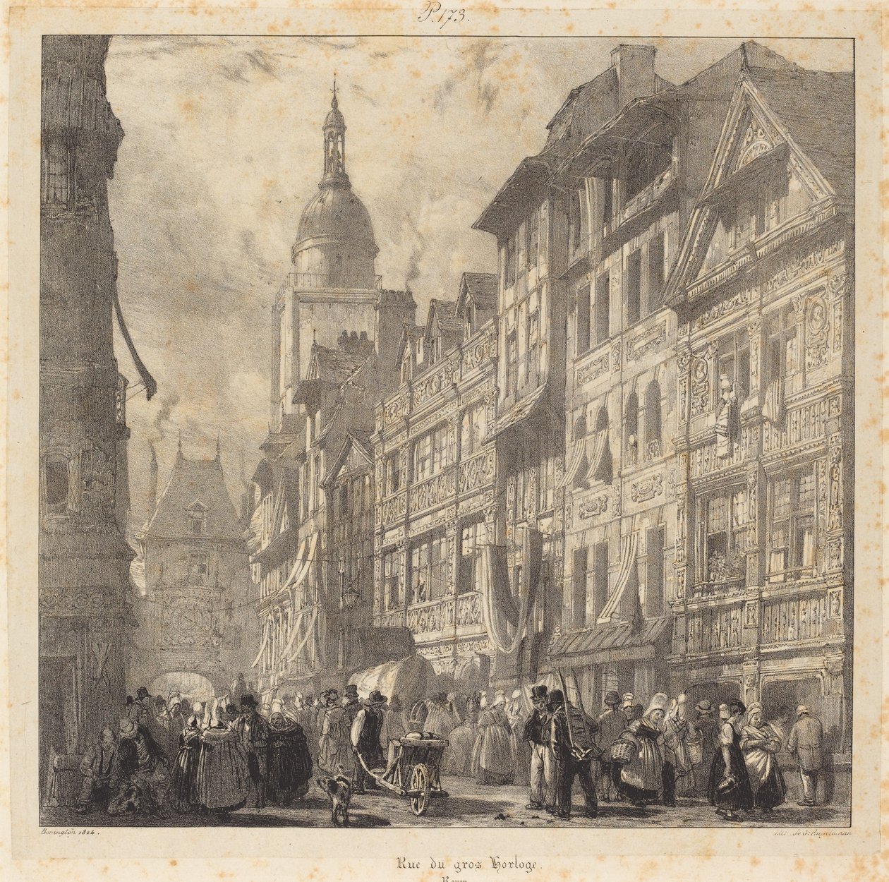 Rue du Gros-Horloge, Rouen von Richard Parkes Bonington