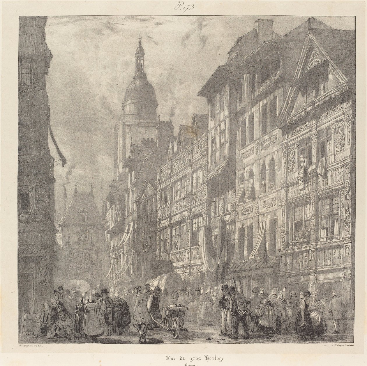 Rue du Gros-Horloge, Rouen von Richard Parkes Bonington