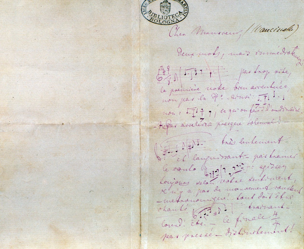 Handgeschriebener Brief von Richard Wagner an Luigi Mancinelli, 10. Dezember von Richard Wagner