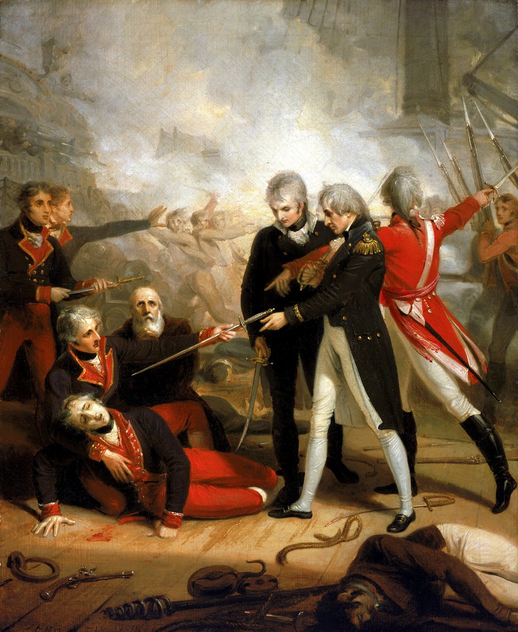 Horatio Nelson (1758-1805) erhält das Schwert der Kapitulation von 