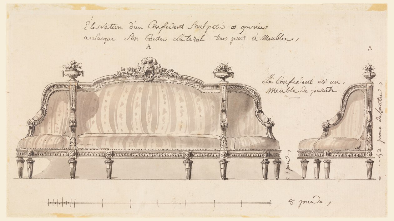 Entwurf für einen Beichtstuhl, ca. 1780 von Richard de Lalonde