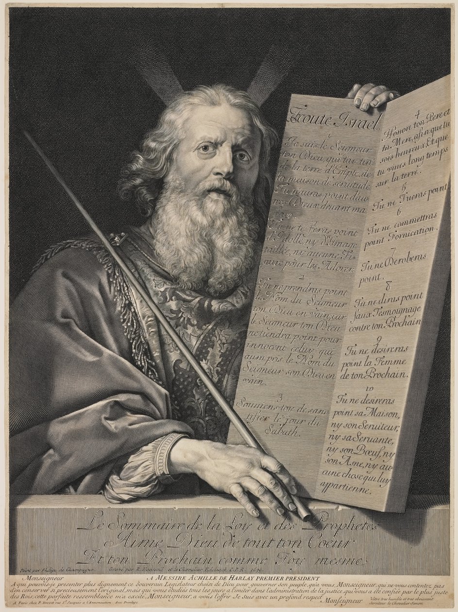 Moses überreicht die Zehn Gebote, 1699 von Robert Nanteuil