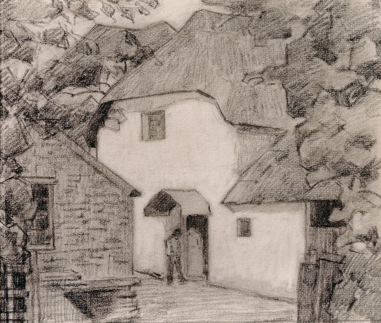 Der Anrufer an der Mühle, 1918-19 von Robert Polhill Bevan