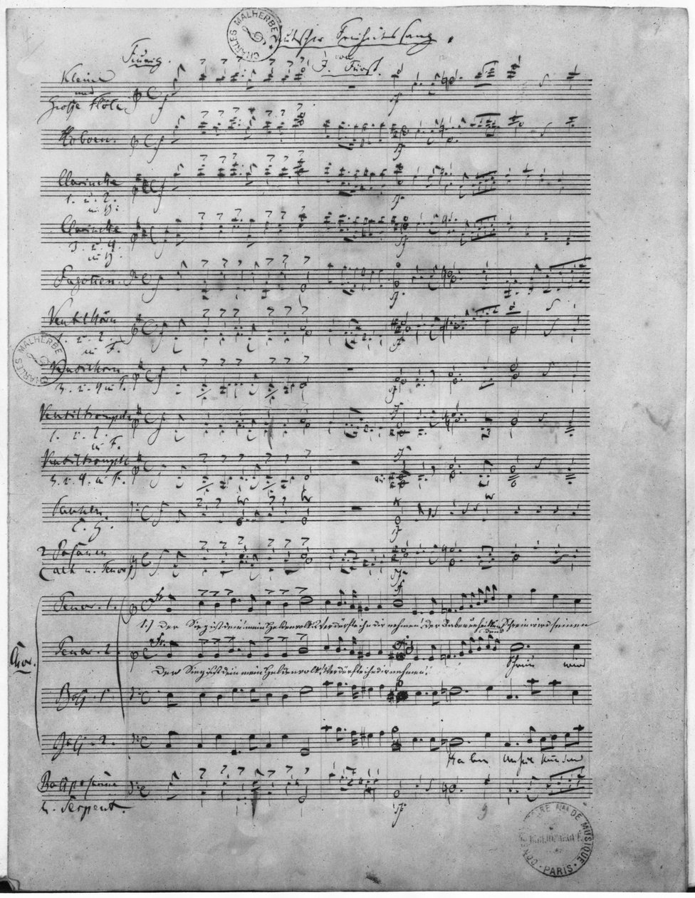 Ms.316, Drei Lieder, Opus 65, Nummer 3, für Männerchor, 1847 von Robert Schumann