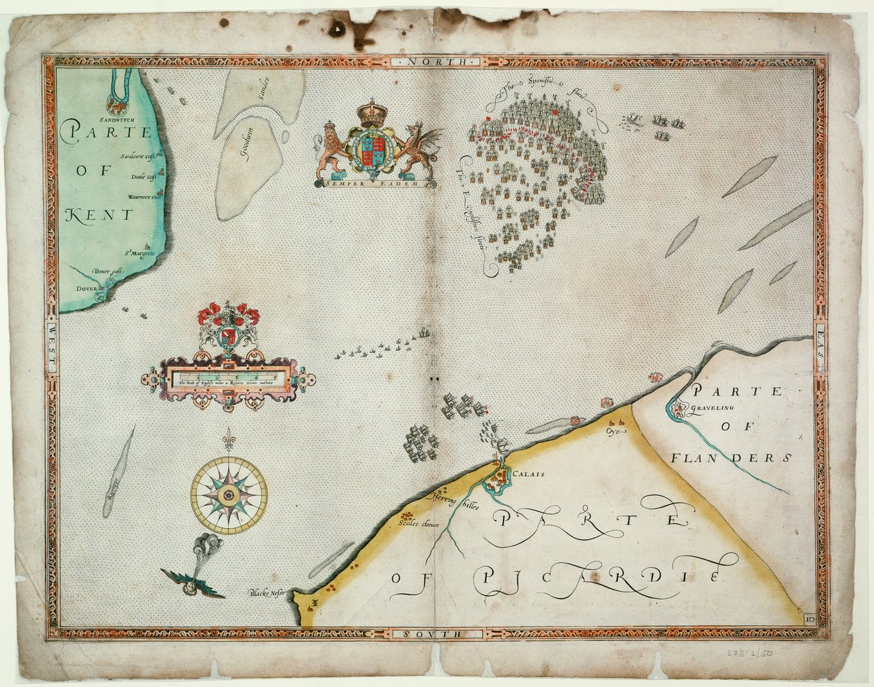 Die Schlacht bei Gravelines, 8. August 1588 von Robert (after) Adams
