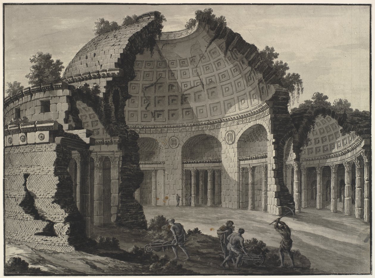 Architektonische Fantasie der Ruinen einer antiken Rotunde von Robert Adam
