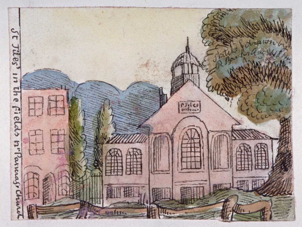 Kirche St. Giles in the Fields, St. Pancras, London, 1814 von Robert Banks