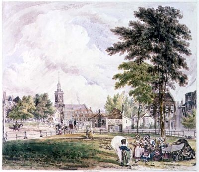Islington Green: Blick zur Kirche von Robert Blemell Schnebbelie