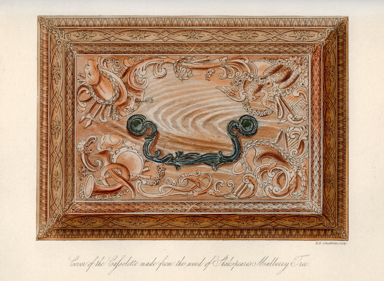 Geschnitzte Cassolette aus dem Holz von Shakespeares Maulbeerbaum von Robert Blemmell Schnebbelie