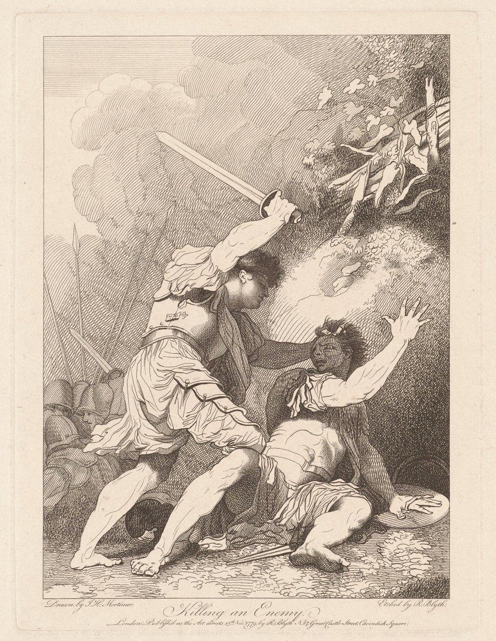 Einen Feind töten von Robert Blyth, after John Hamilton Mortimer