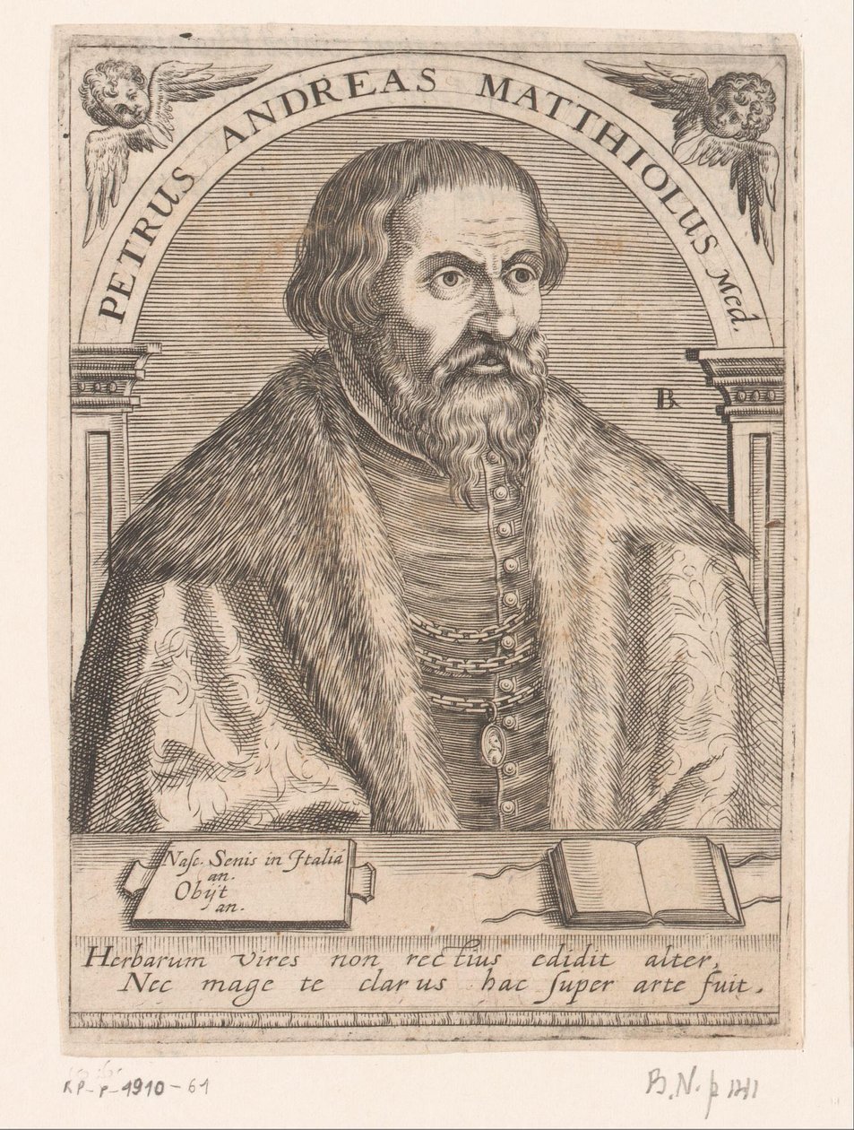 Porträt von Pietro Andrea Mattioli von Robert Boissard