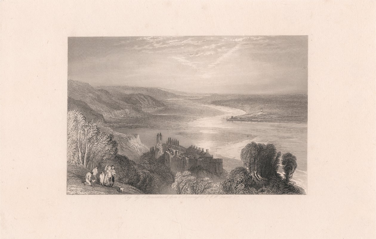 Schloss Tancarville mit der Stadt Quilleboeuf von Robert Brandard