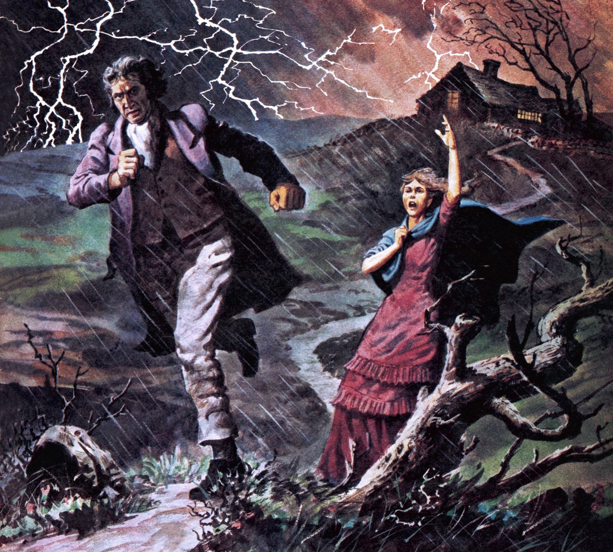 Heathcliff und Cathy, aus dem Roman Sturmhöhe von Robert Brook