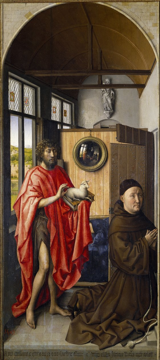 Johannes der Täufer und der Franziskaner Heinrich von Werl, 1437 von Robert Campin