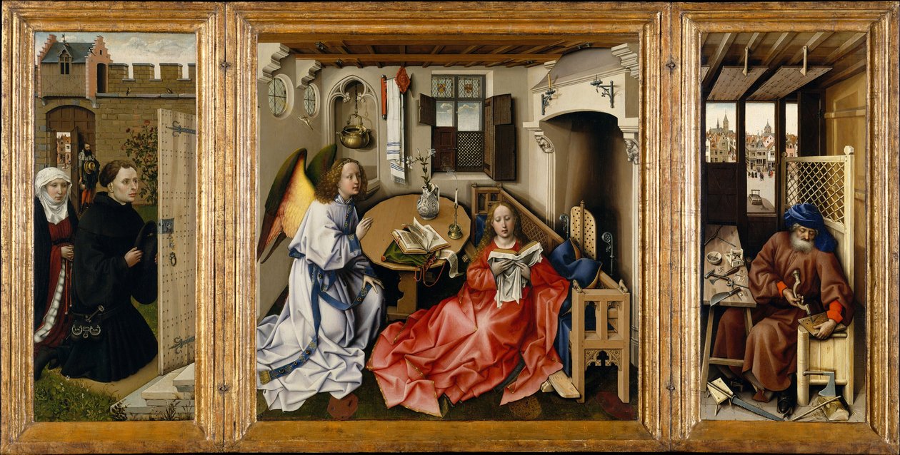 Die Verkündigung Mérode-Triptychon, ca. 1428-1432 von Robert Campin
